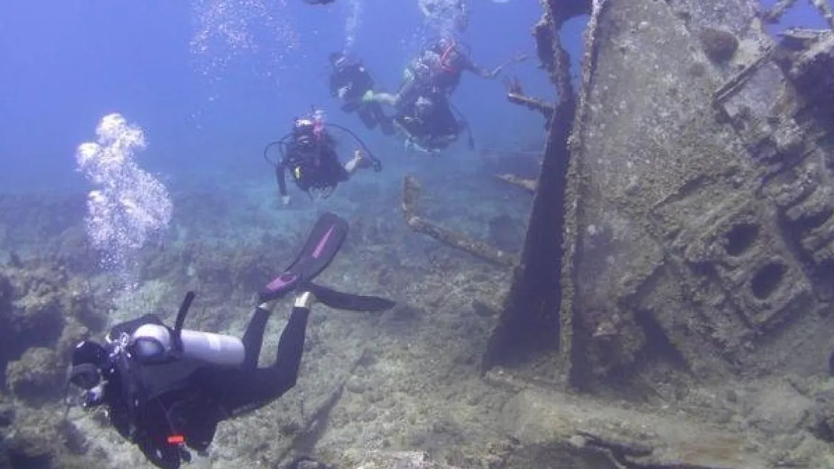 a man in a swimming pool